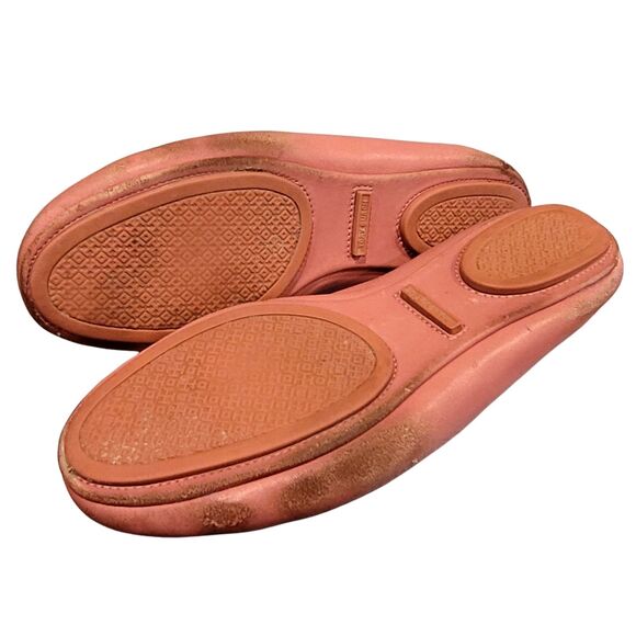 Pink Leather Tory Burch Women's Minnie Ballet Shoe Slip On Moccasin Sz 8 Travel - Picture 9 of 9